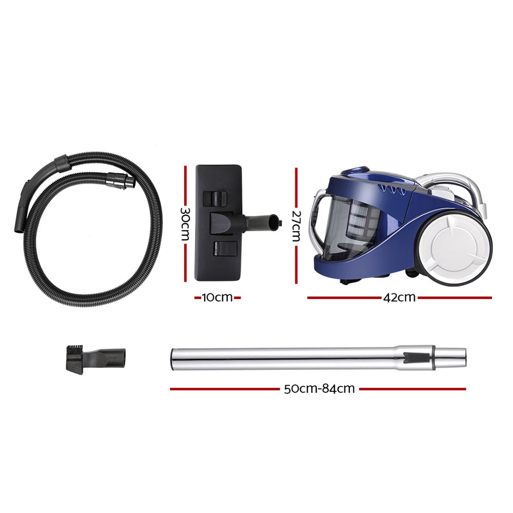Stick Vacuums: Devanti 2200W Bagless Vacuum Cleaner Blue