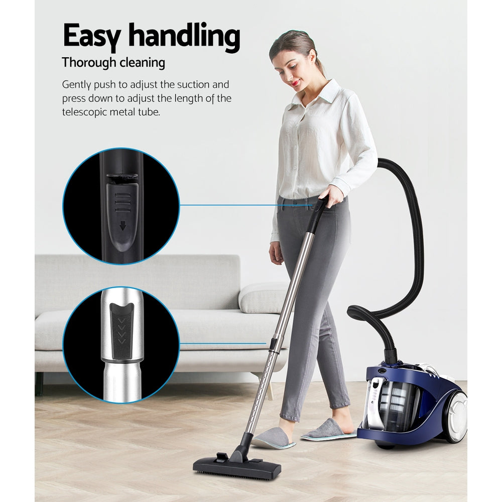 Stick Vacuums: Devanti 2200W Bagless Vacuum Cleaner Blue