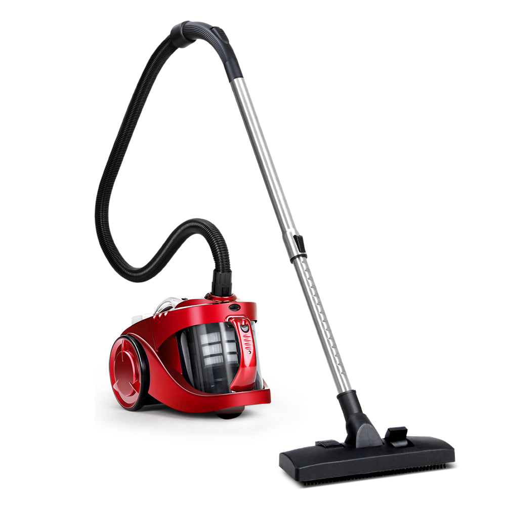 Stick Vacuums: Devanti 2200W Bagless Vacuum Cleaner Red