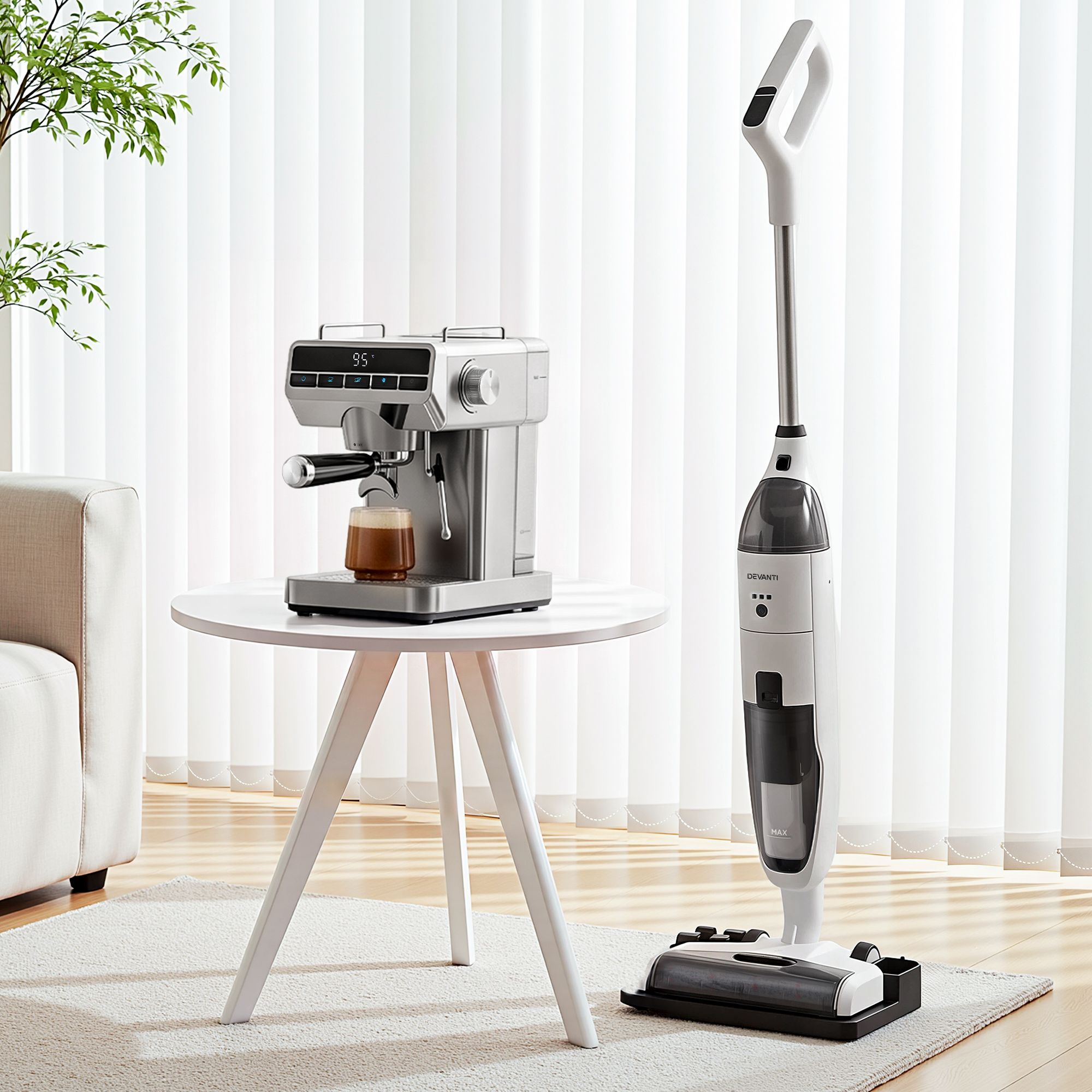 Devanti Cordless Wet Dry Vacuum Mop plus Coffee Maker Machine Espresso