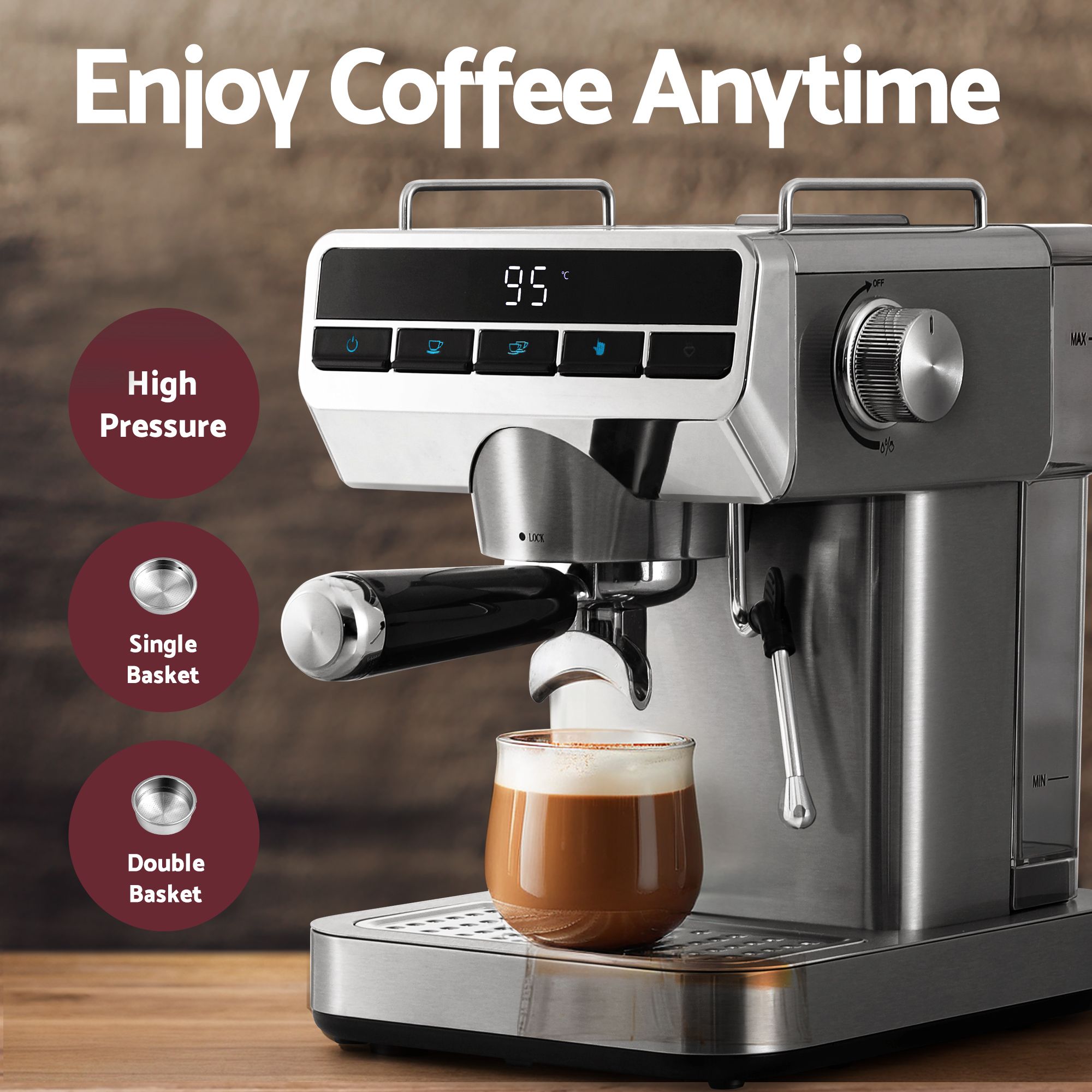 Devanti Cordless Wet Dry Vacuum Mop plus Coffee Maker Machine Espresso