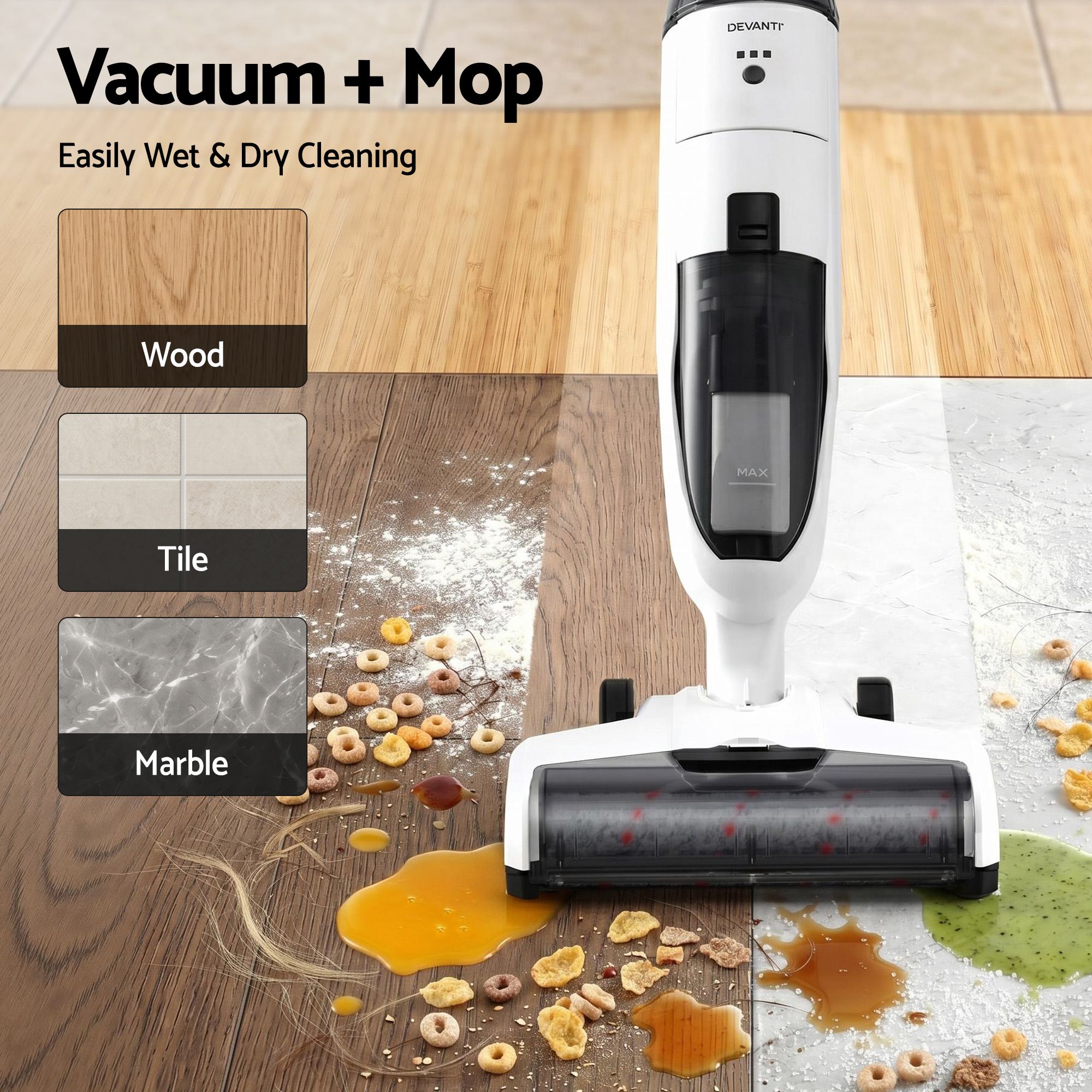 Devanti Cordless Wet Dry Vacuum Mop plus Coffee Maker Machine Espresso
