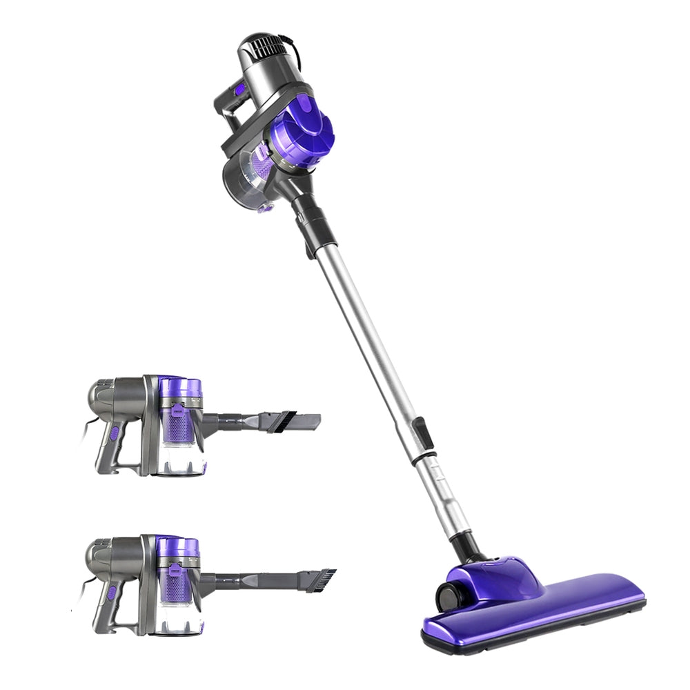 Stick Vacuums: Devanti Stick Vacuum Cleaner Handheld Corded 450W Purple