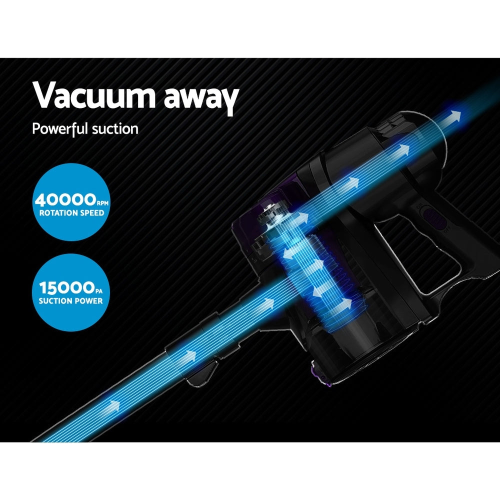 Stick Vacuums: Devanti Stick Vacuum Cleaner Handheld Corded 450W Purple