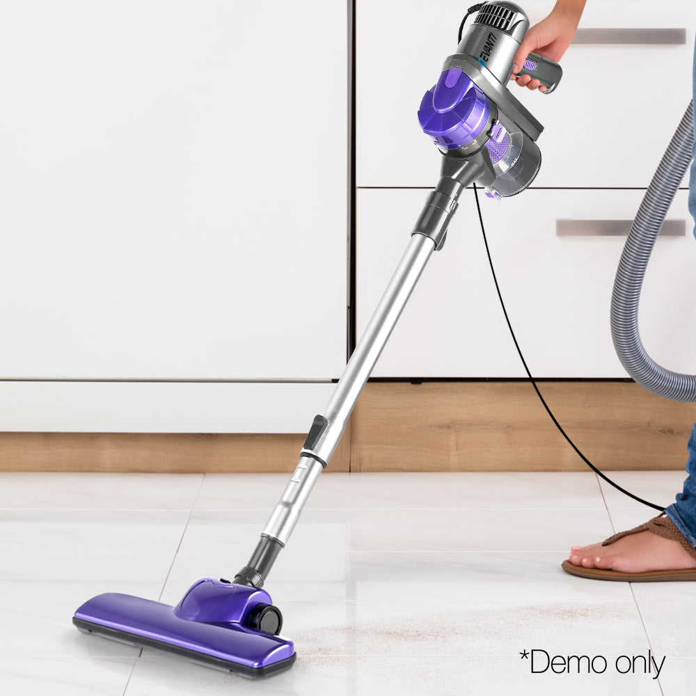 Stick Vacuums: Devanti Stick Vacuum Cleaner Handheld Corded 450W Purple