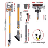 Vacuum Cleaner Accessories: Devanti 300W Stick Vacuum Cleaner Cordless Self-Standing Golden