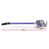Stick Vacuums: Devanti Stick Vacuum Cleaner Cordless Roller Brush 150W Purple