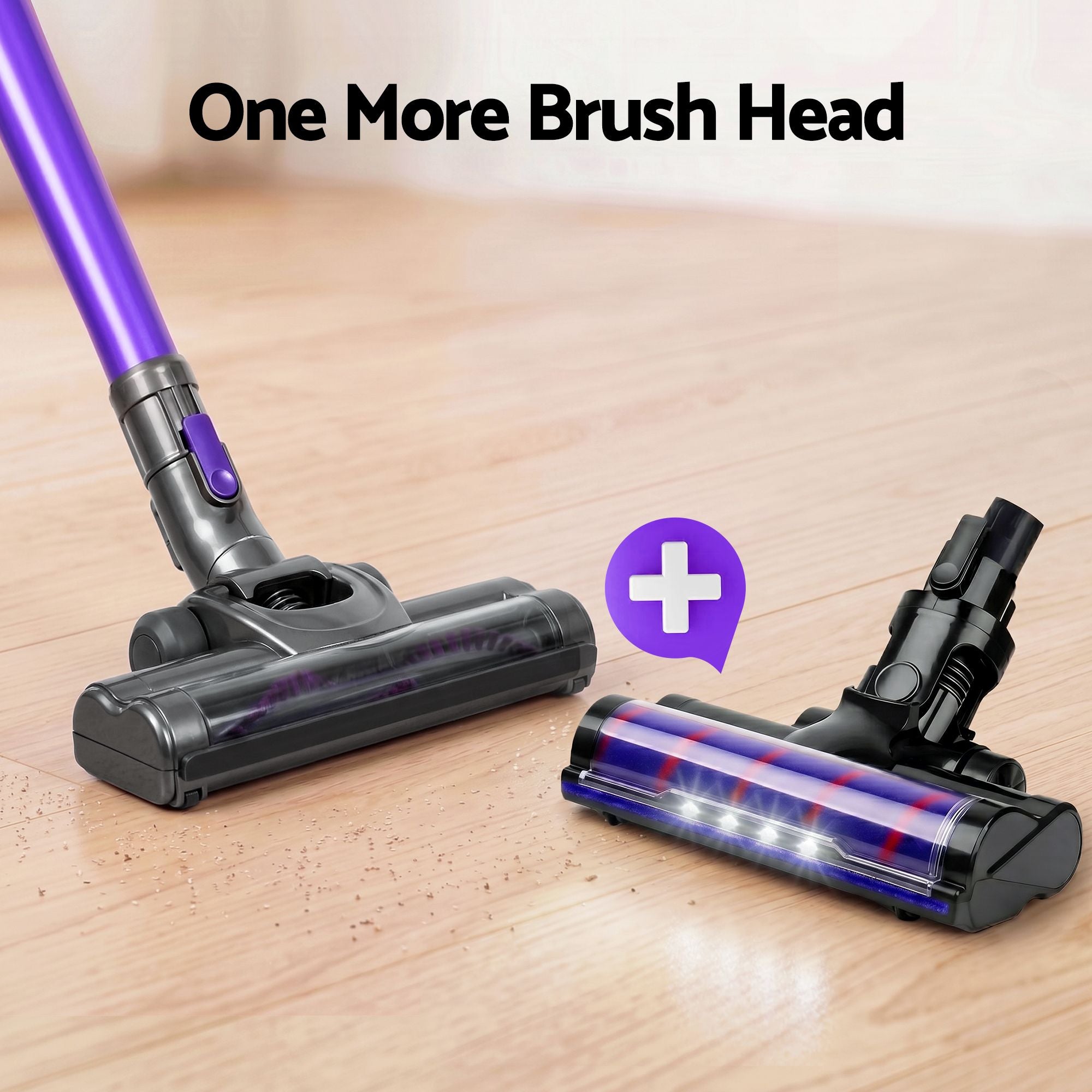 Stick Vacuums: Devanti Stick Vacuum Cleaner Cordless Roller Brush 150W Purple