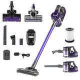 Stick Vacuums: Devanti Stick Vacuum Cleaner Cordless Roller Brush 150W Purple