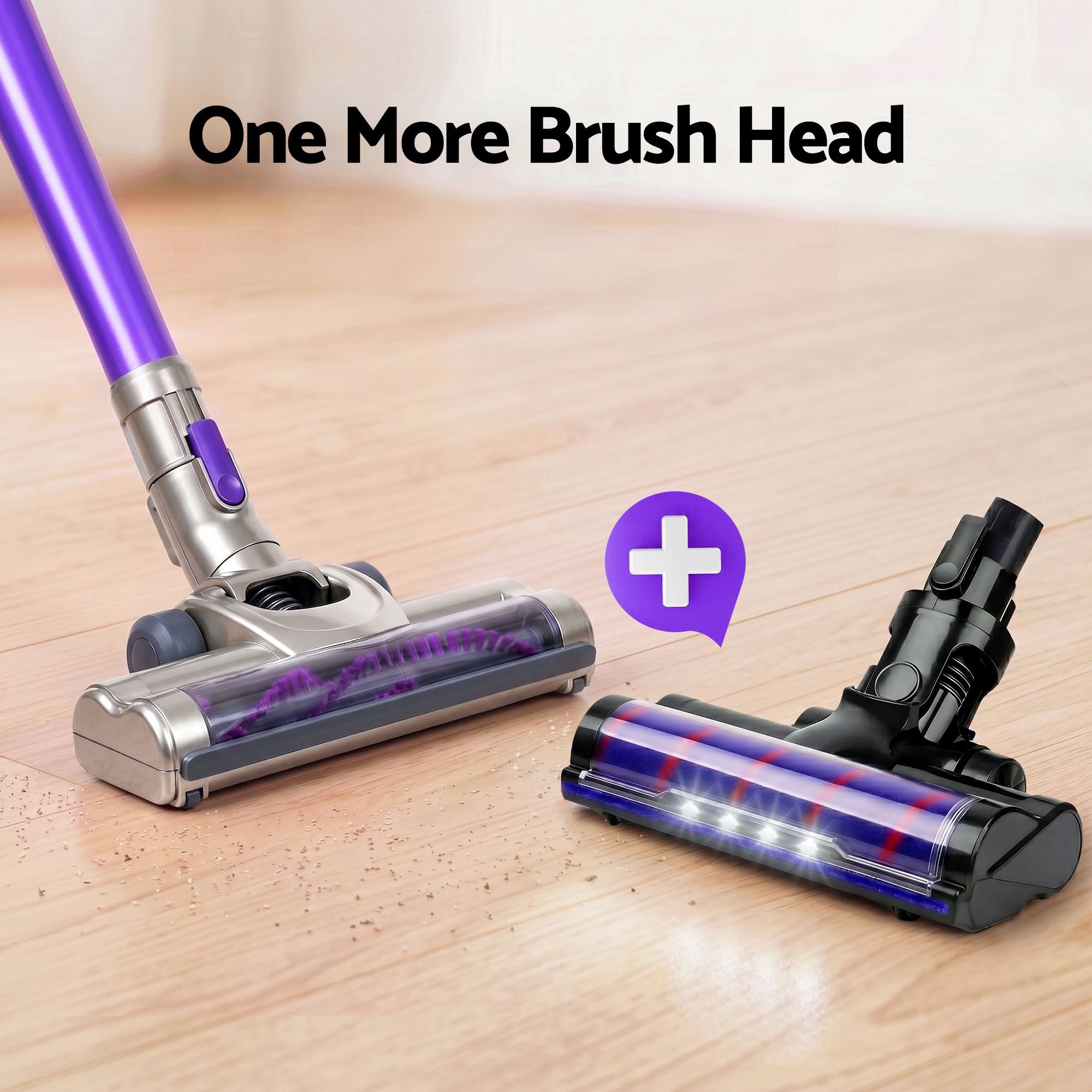 Stick Vacuums: Devanti Stick Vacuum Cleaner Roller Brush Cordless 150W Purple