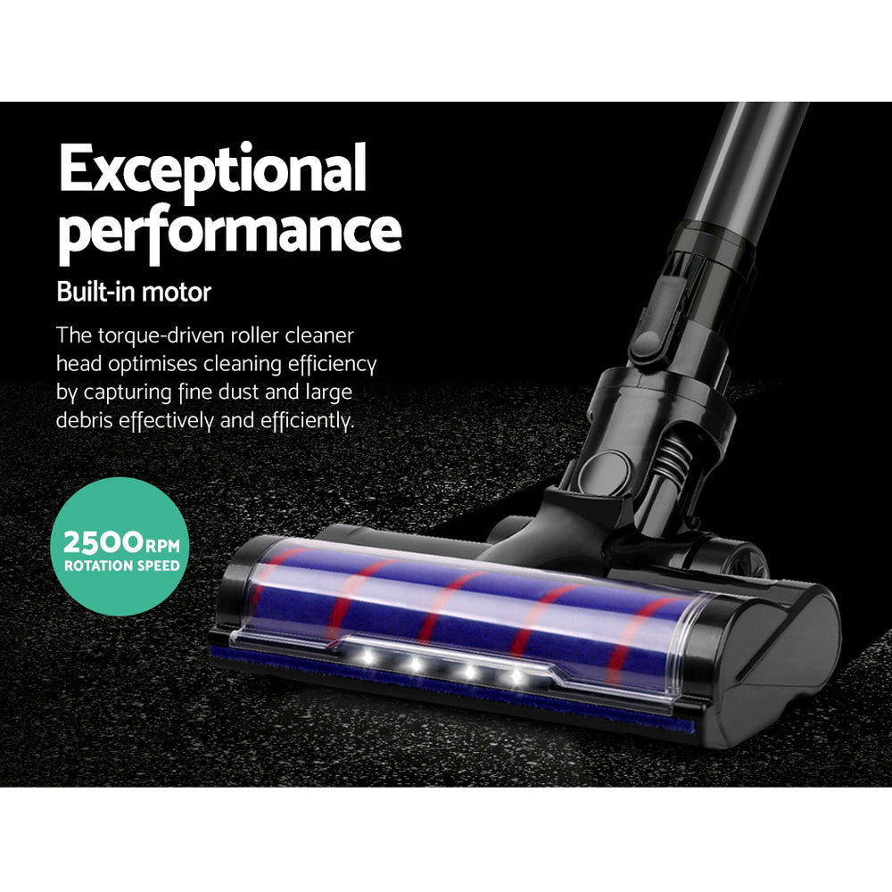 Stick Vacuums: Devanti Stick Vacuum Cleaner Motorised Roller Brush Head