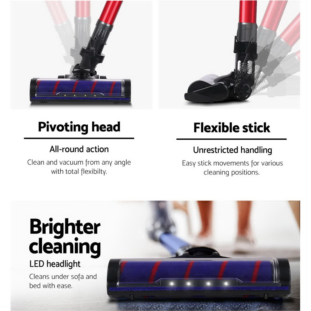 Stick Vacuums: Devanti Stick Vacuum Cleaner Motorised Roller Brush Head