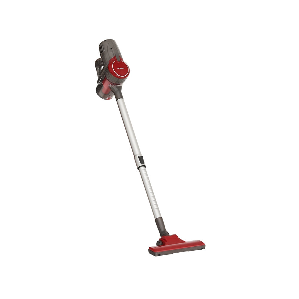 Stick Vacuums: Devanti Stick Vacuum Cleaner Bagless Corded 500W Red