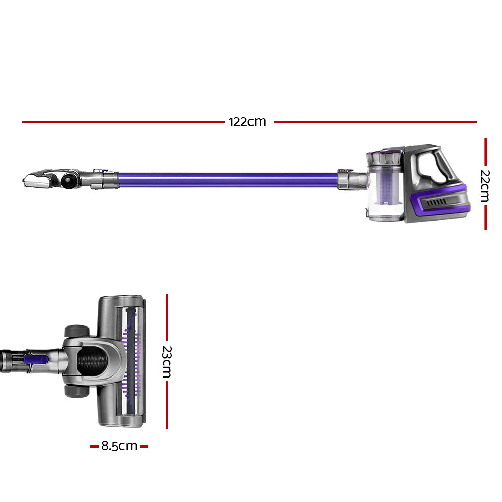 Stick Vacuums: Devanti Stick Vacuum Cleaner Cordless HEPA Filter Purple