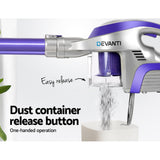 Devanti Stick Vacuum Cleaner Cordless HEPA Filter Purple 150W