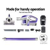 Devanti Stick Vacuum Cleaner Cordless HEPA Filter Purple 150W