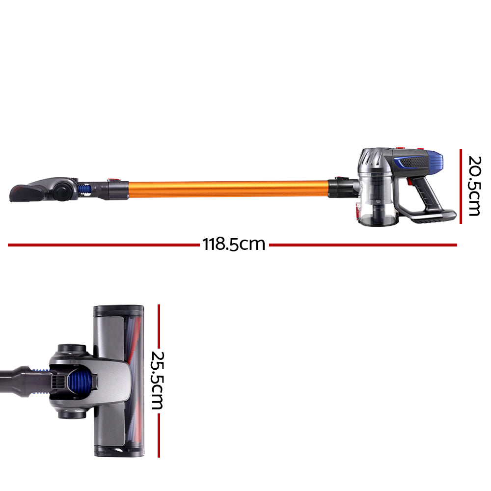 Stick Vacuums: Devanti Stick Vacuum Cleaner Cordless HEPA Filter Gold 150W