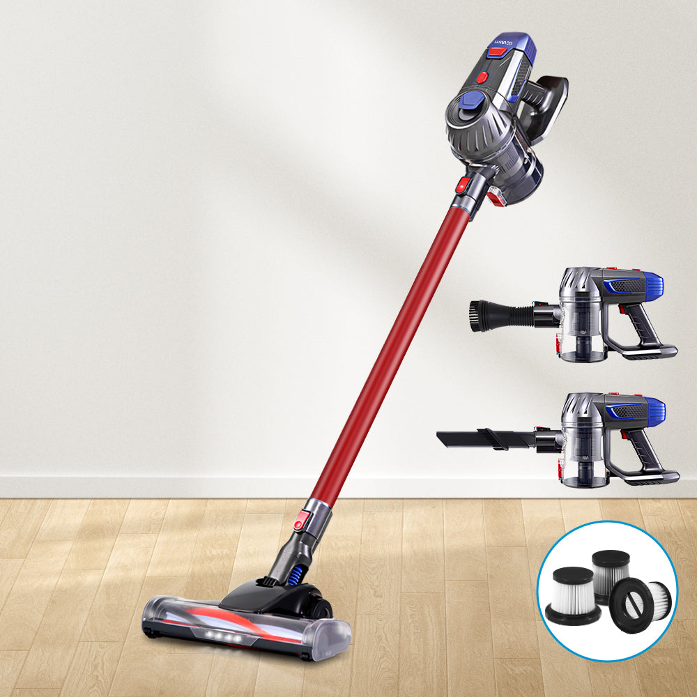 Stick Vacuums: Devanti Stick Vacuum Cleaner HEPA Filter Red 150W
