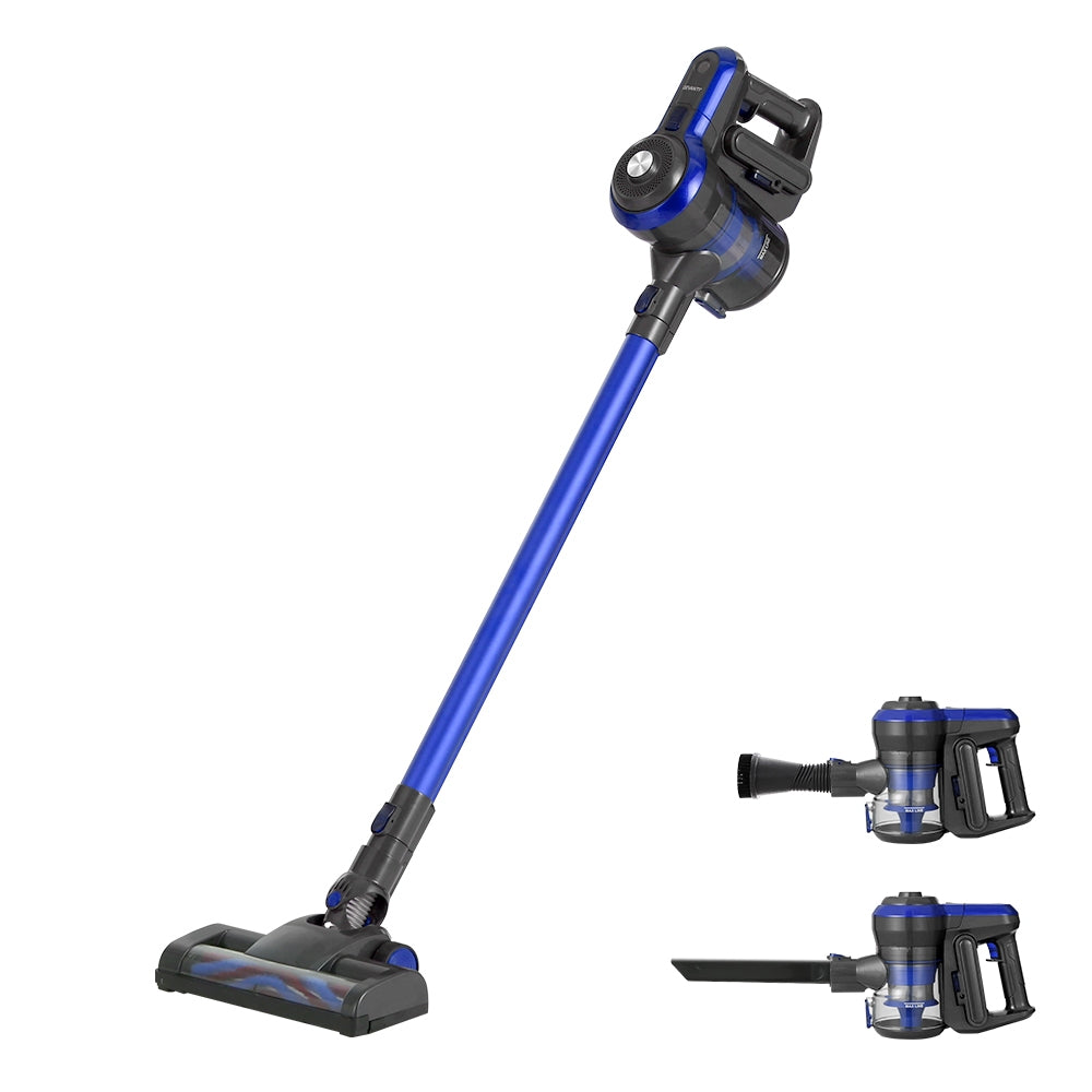 Stick Vacuums: Devanti Stick Vacuum Cleaner Brushless Cordless 250W Blue