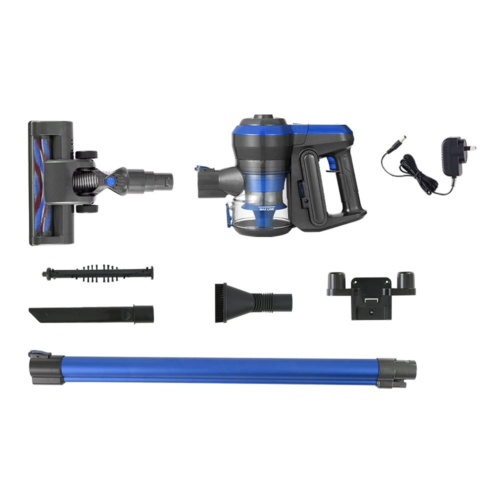 Stick Vacuums: Devanti Stick Vacuum Cleaner Brushless Cordless 250W Blue