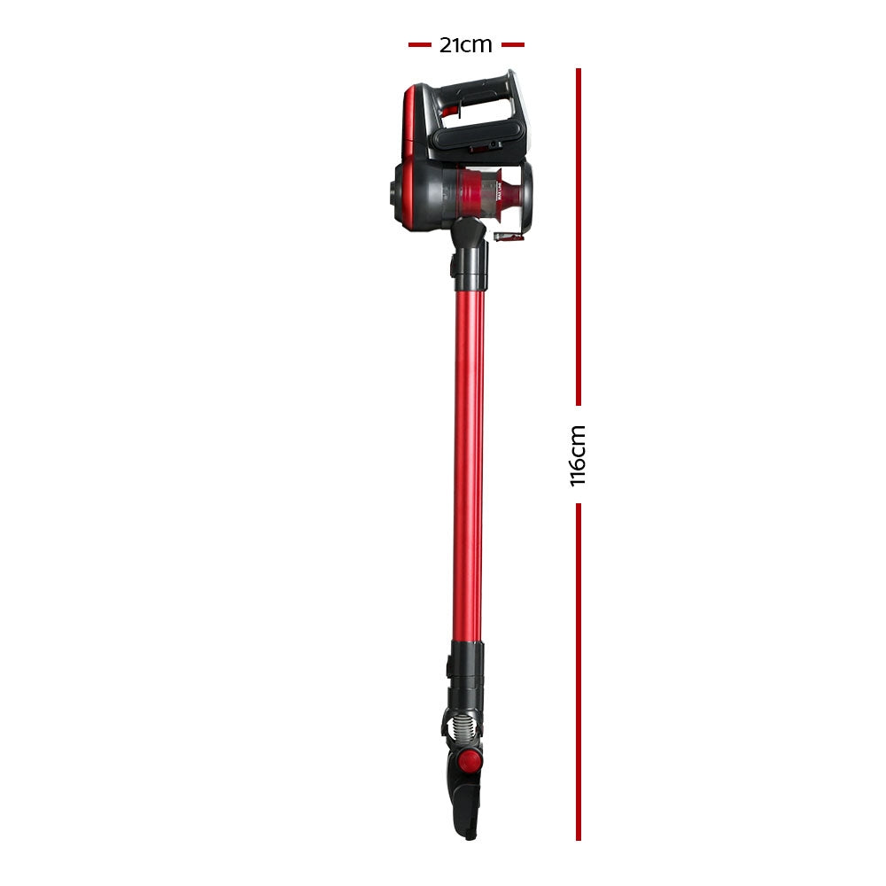 Stick Vacuums: Devanti Stick Vacuum Cleaner Brushless Cordless 250W Red