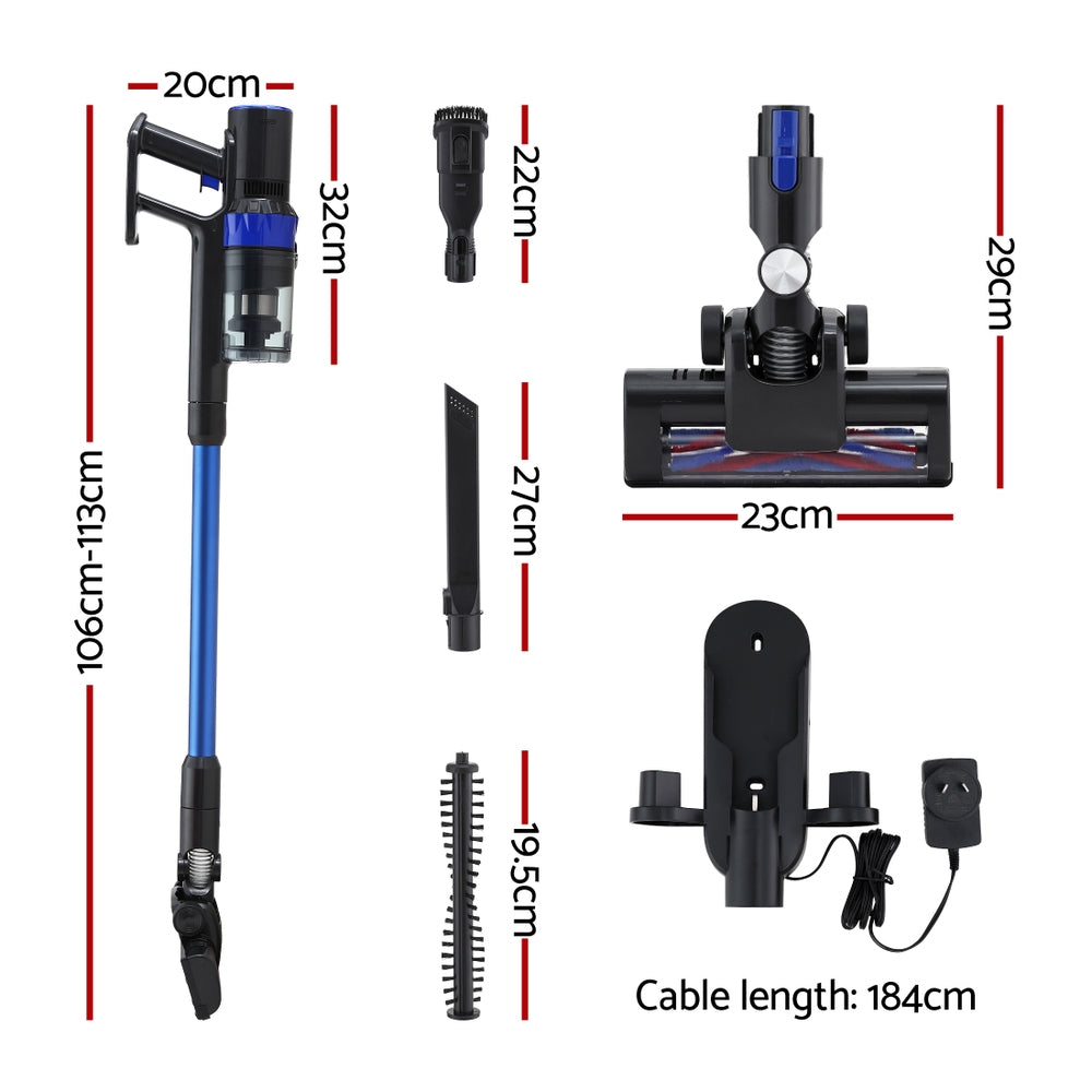 Vacuum Cleaner Accessories: Devanti Stick Vacuum Cleaner Brushless Cordless 350W Blue
