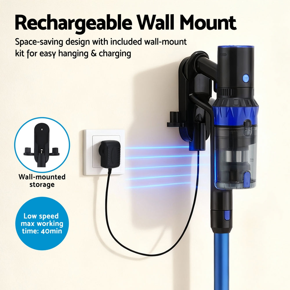 Vacuum Cleaner Accessories: Devanti Stick Vacuum Cleaner Brushless Cordless 350W Blue