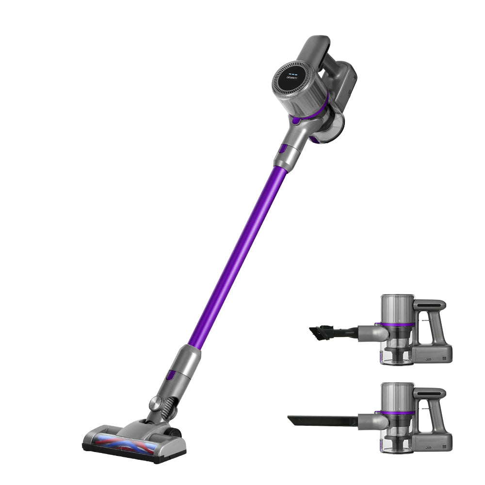 Stick Vacuums: Devanti Stick Vacuum Cleaner Bagless Cordless 120W Purple