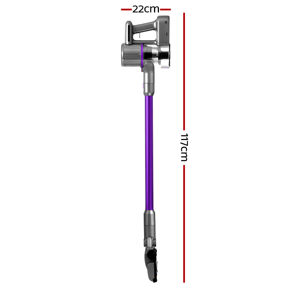 Stick Vacuums: Devanti Stick Vacuum Cleaner Bagless Cordless 120W Purple