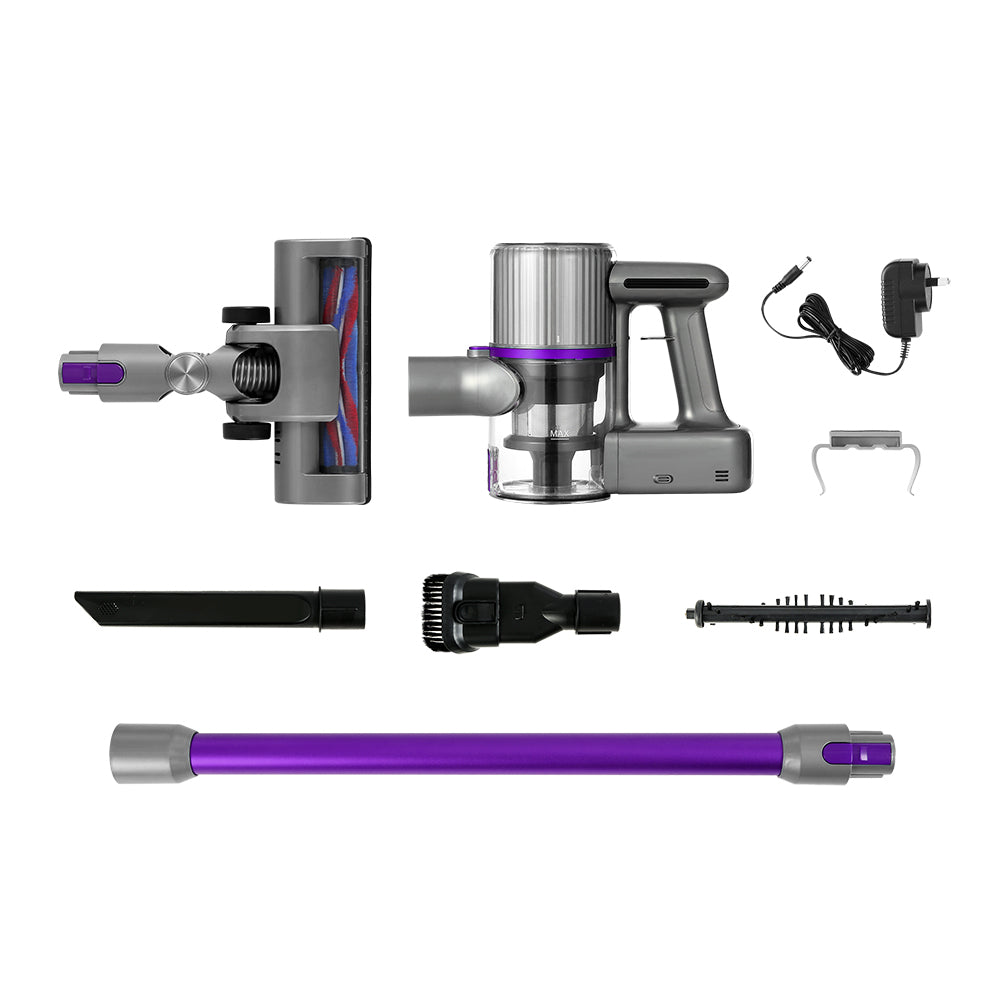 Stick Vacuums: Devanti Stick Vacuum Cleaner Bagless Cordless 120W Purple