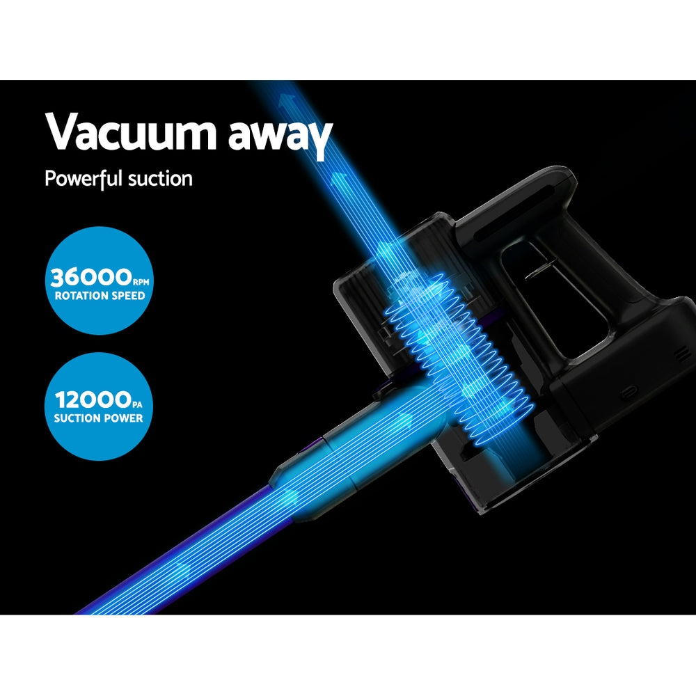 Stick Vacuums: Devanti Stick Vacuum Cleaner Bagless Cordless 120W Purple