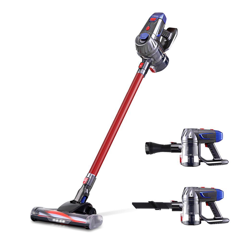 Stick Vacuums: Devanti Stick Vacuum Cleaner Bagless Cordless Red 150W