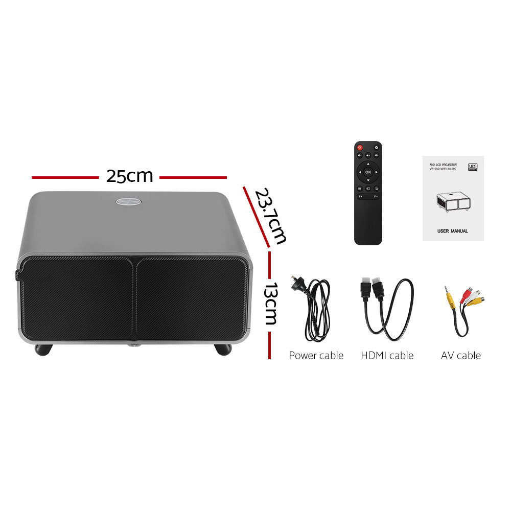 Projectors: Devanti Portable Wifi Video Projector 4K 2.4G/5G Home Theater HDMI 1080P