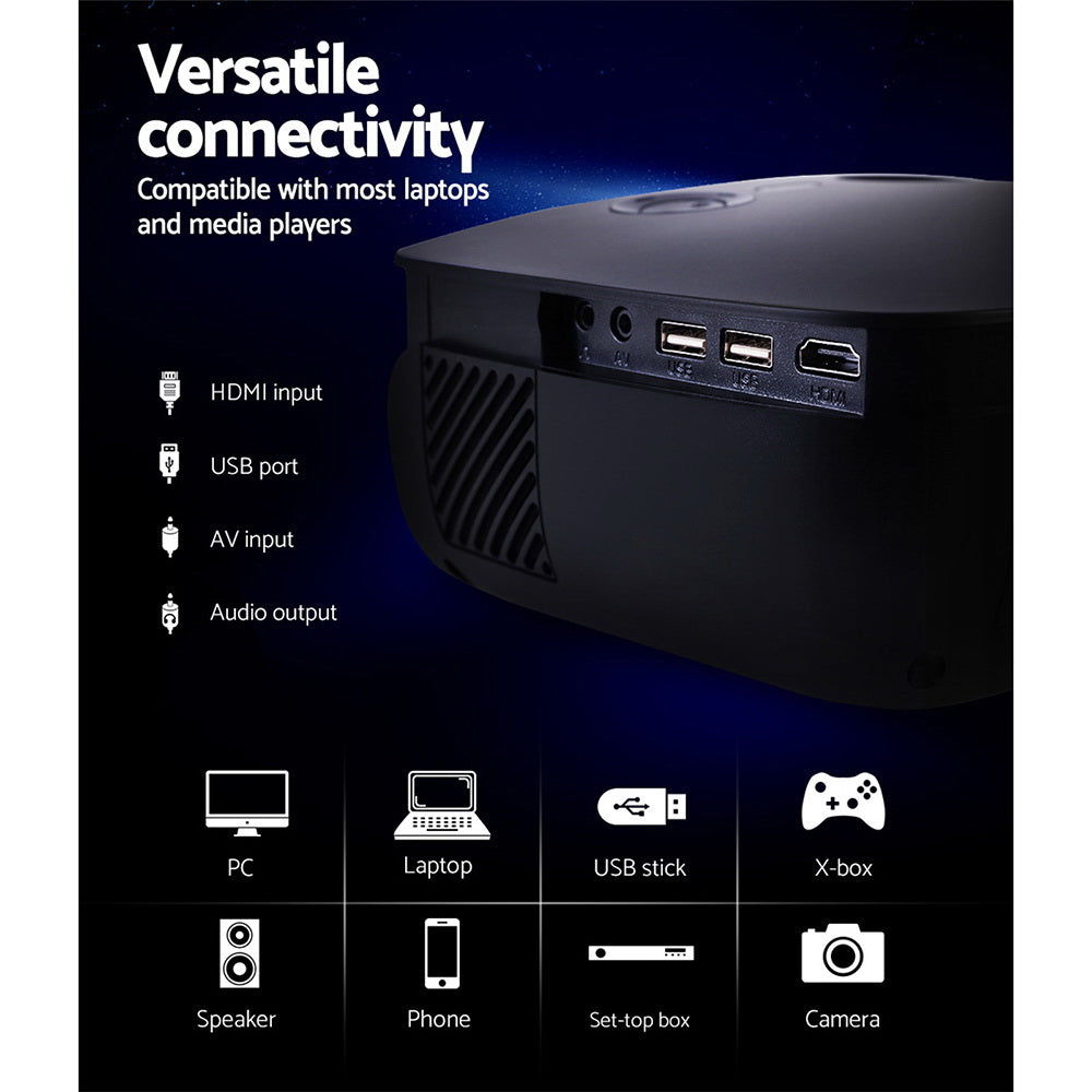Projectors: Devanti Portable Mini Video Projector Wifi 1080P Home Theater HDMI Black