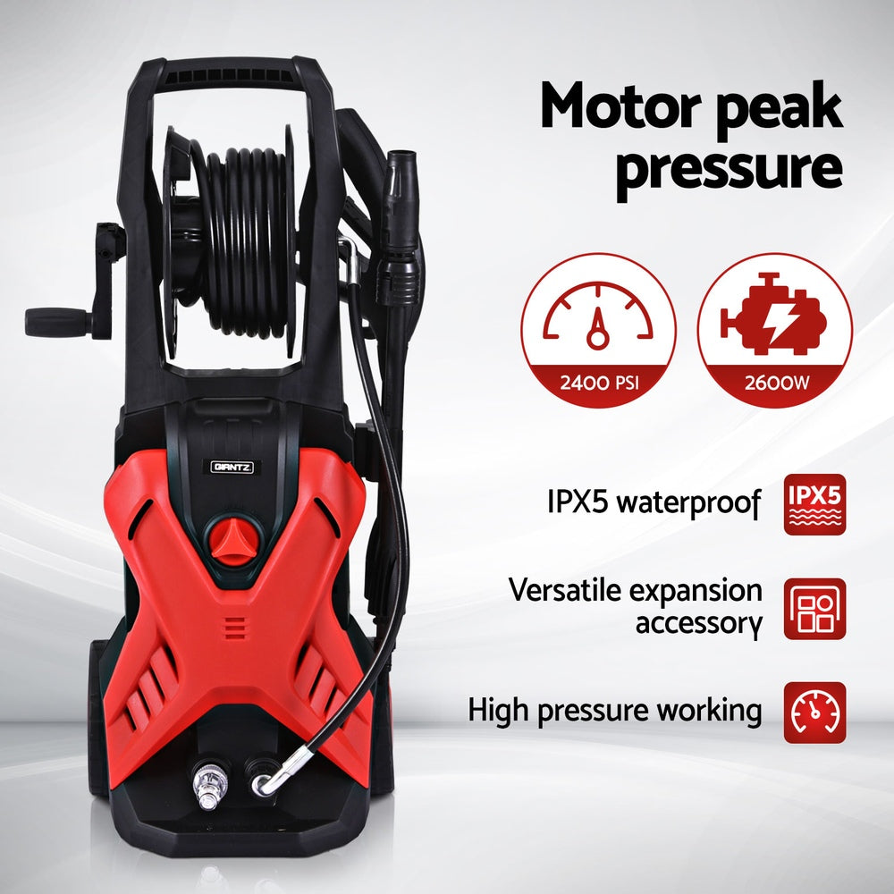 Outdoor Power Equipment: Giantz 2400PSI High Pressure Washer Electric Water Cleaner Pump 10M Jet Hose Gurney