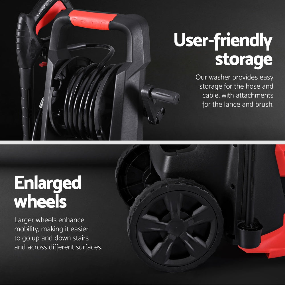 Outdoor Power Equipment: Giantz 2800PSI High Pressure Washer Electric Water Cleaner Pump 30M Jet Hose Gurney