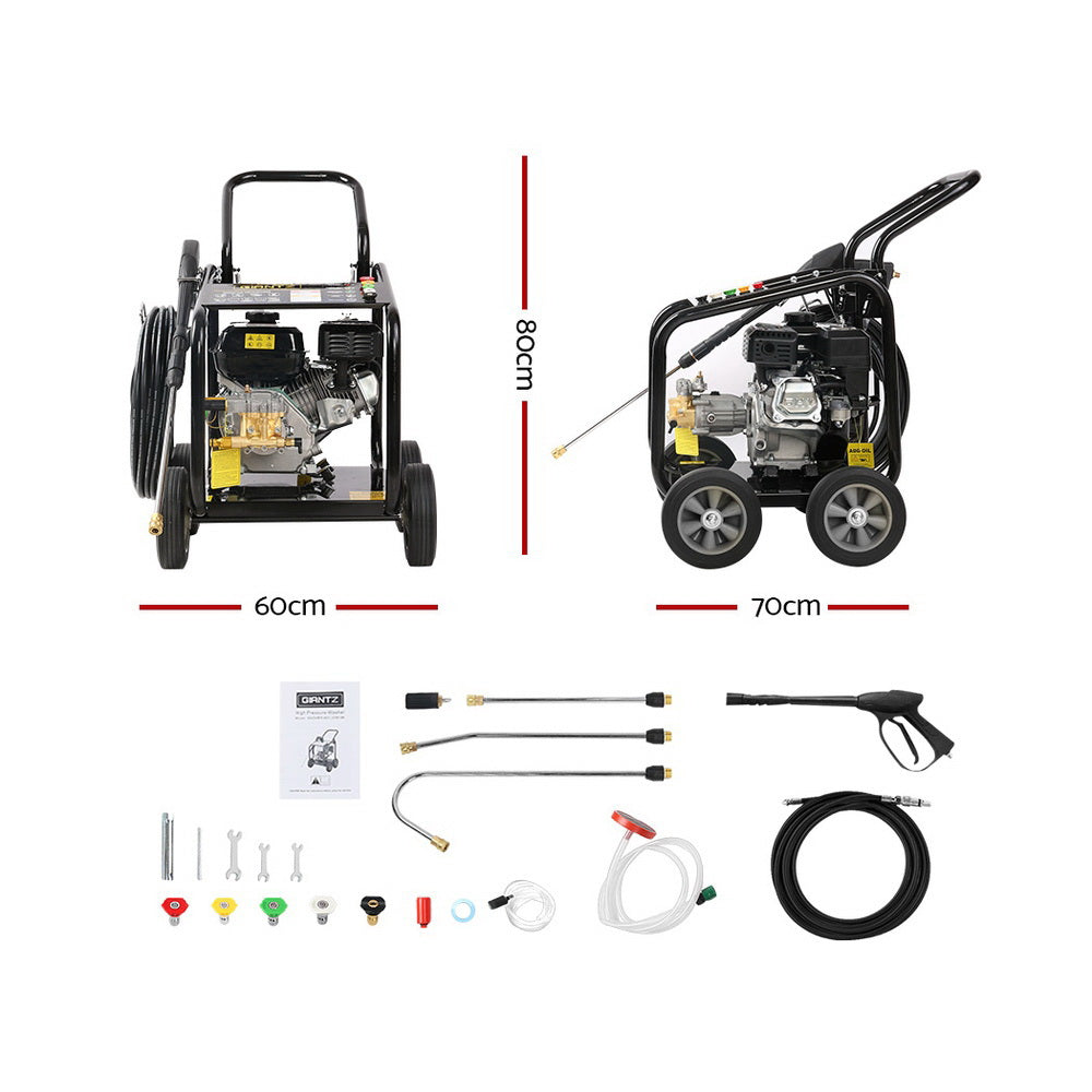 Automotive Cleaning: Giantz Petrol High Pressure Cleaner Washer 20M Hose Gurney