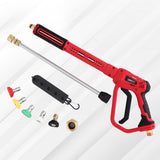 Outdoor Power Equipment: Giantz Pressure Washer Gun Short Trigger 4000PSI M22-14 1/4 Inch 5 Nozzles Red