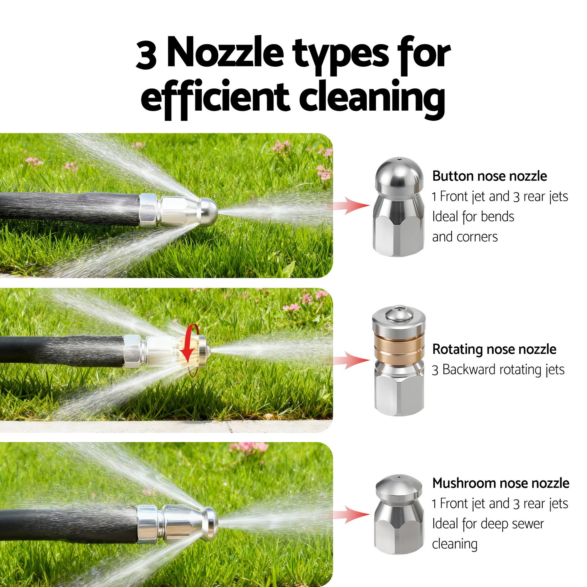 Outdoor Power Equipment: Giantz Pressure Washer Hose 30M 5800PSI Power Replacement Extension 1/4'' Quick Connect