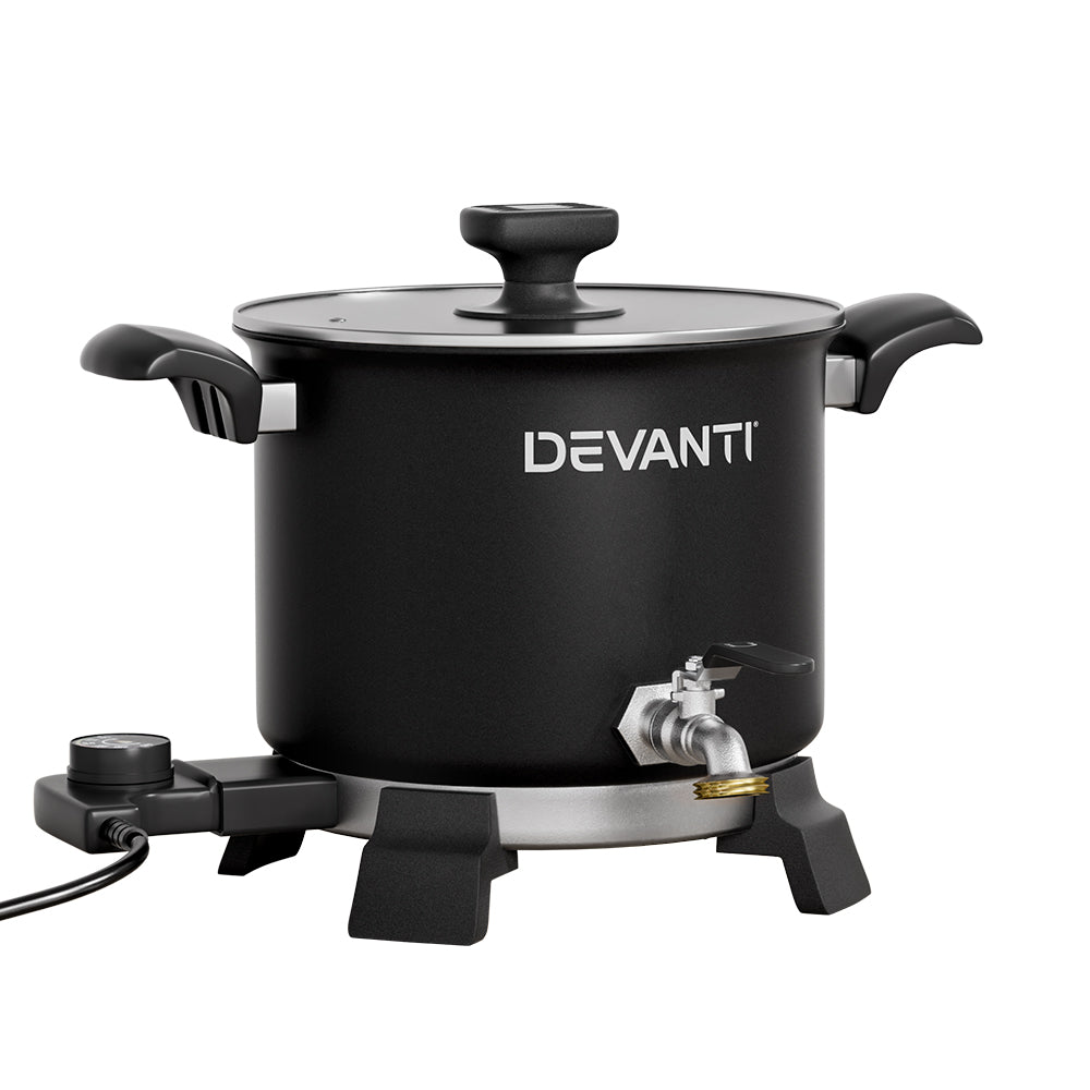 Candle Accessories: Devanti 5L Wax Melter Candle Making 1200W Melting Pot Furnace Quick Pour Spout Soy Soap