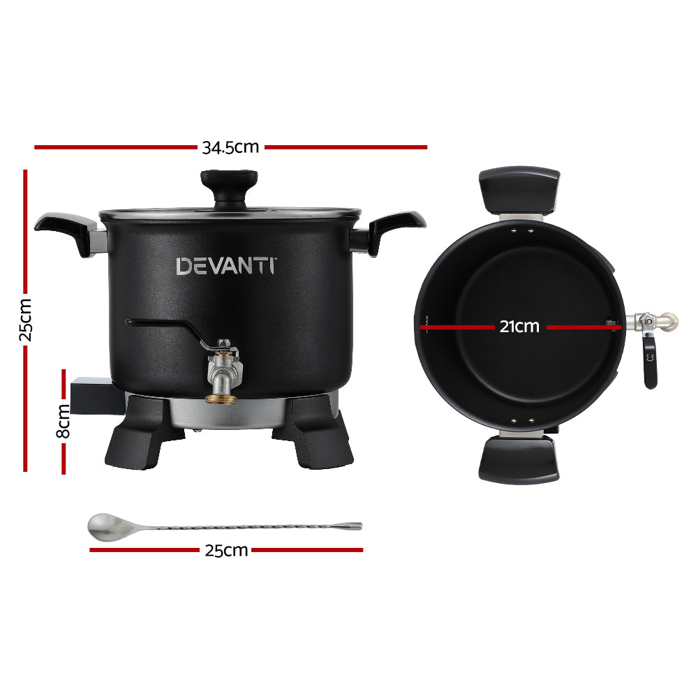 Candle Accessories: Devanti 5L Wax Melter Candle Making 1200W Melting Pot Furnace Quick Pour Spout Soy Soap