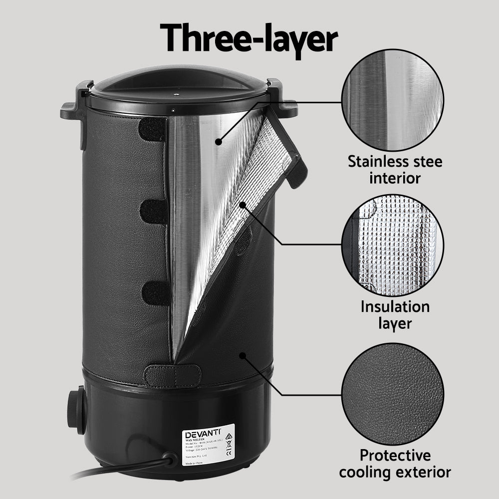 Candle Accessories: Devanti 10L Wax Melter Candle Making 1520W Melting Pot Furnace Pour Spout Soap