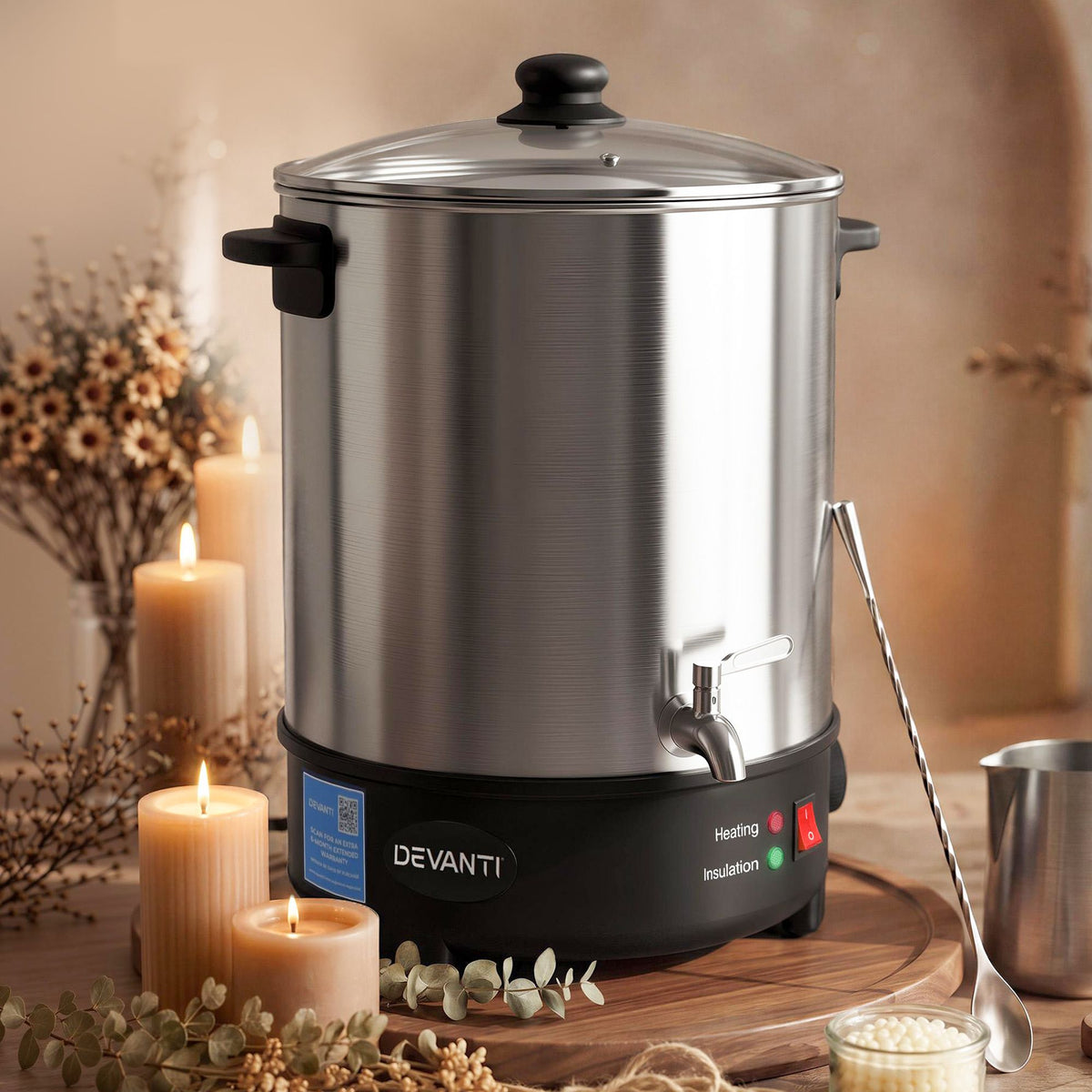 Devanti 16L Wax Melter Candle Making 1500W Melting Pot Furnace