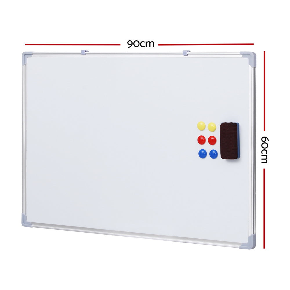 Desks: Magnetic Whiteboard 60x90cm Erase Board Marker Eraser Tray Home Office School
