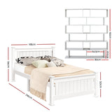 Artiss King Single Bed Frame and Bookshelf