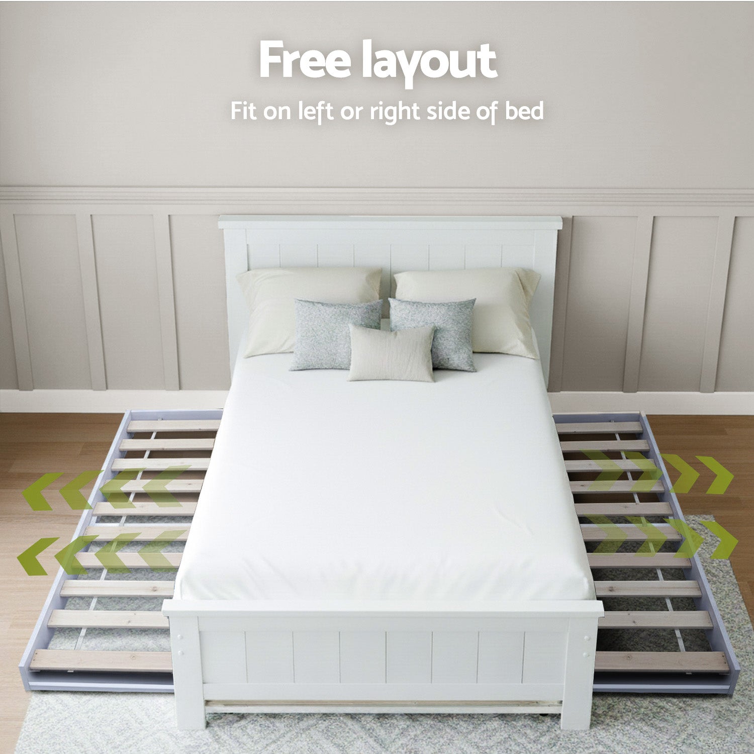 Beds & Bed Frames: Artiss Bed Frame King Single and Bookshelf