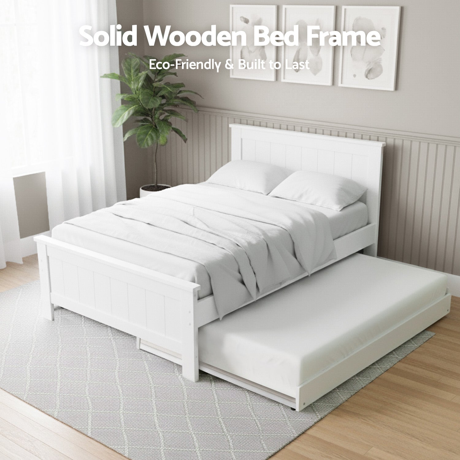 Beds & Bed Frames: Artiss Bed Frame King Single and Bookshelf