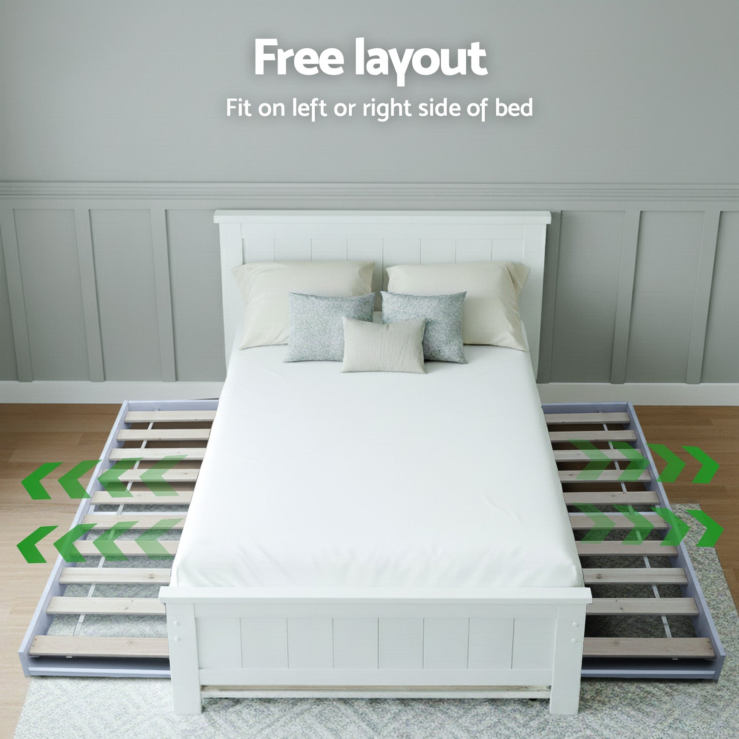 Beds & Bed Frames: Artiss King Single Bed Frame and Bedside Table White