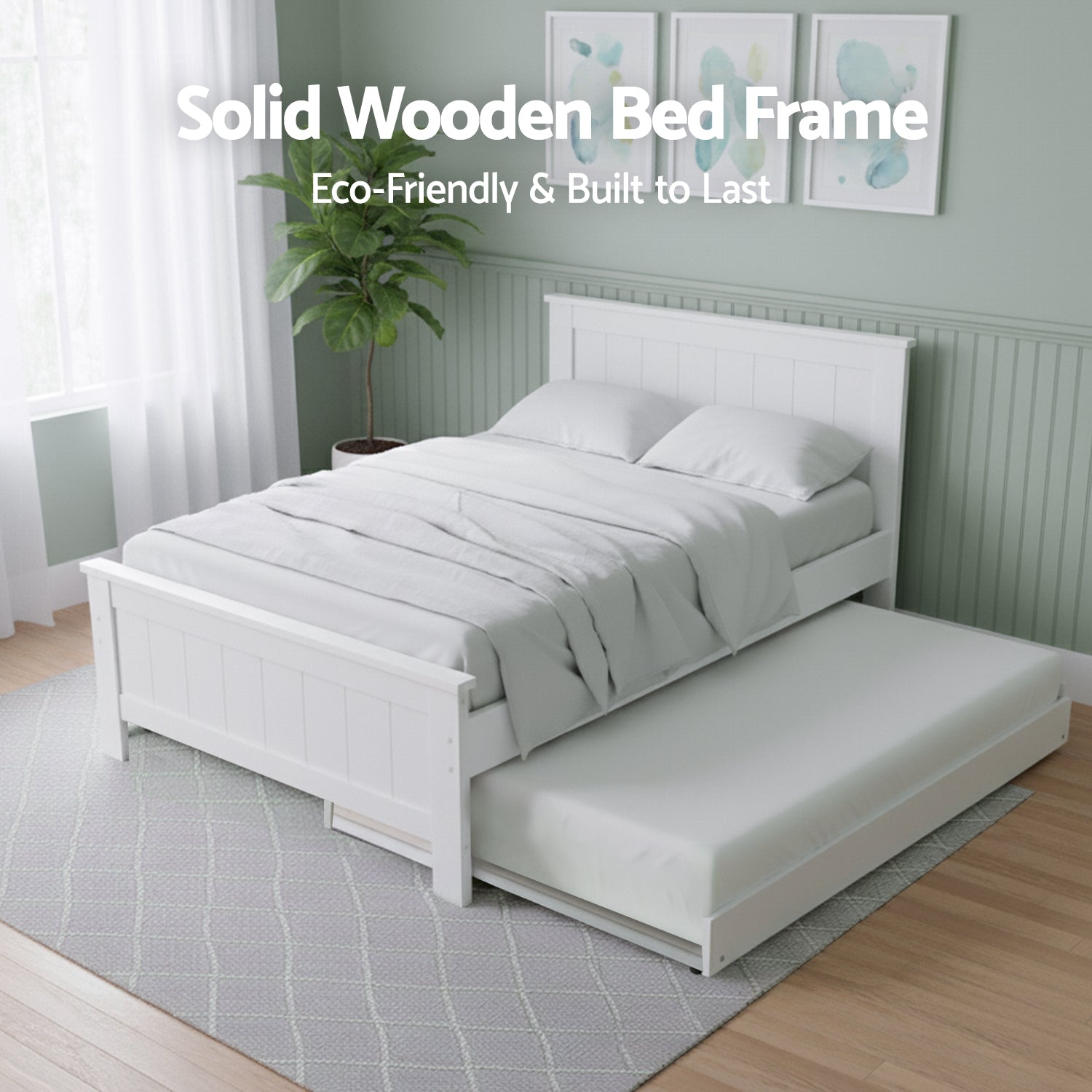 Beds & Bed Frames: Artiss King Single Bed Frame and Bedside Table