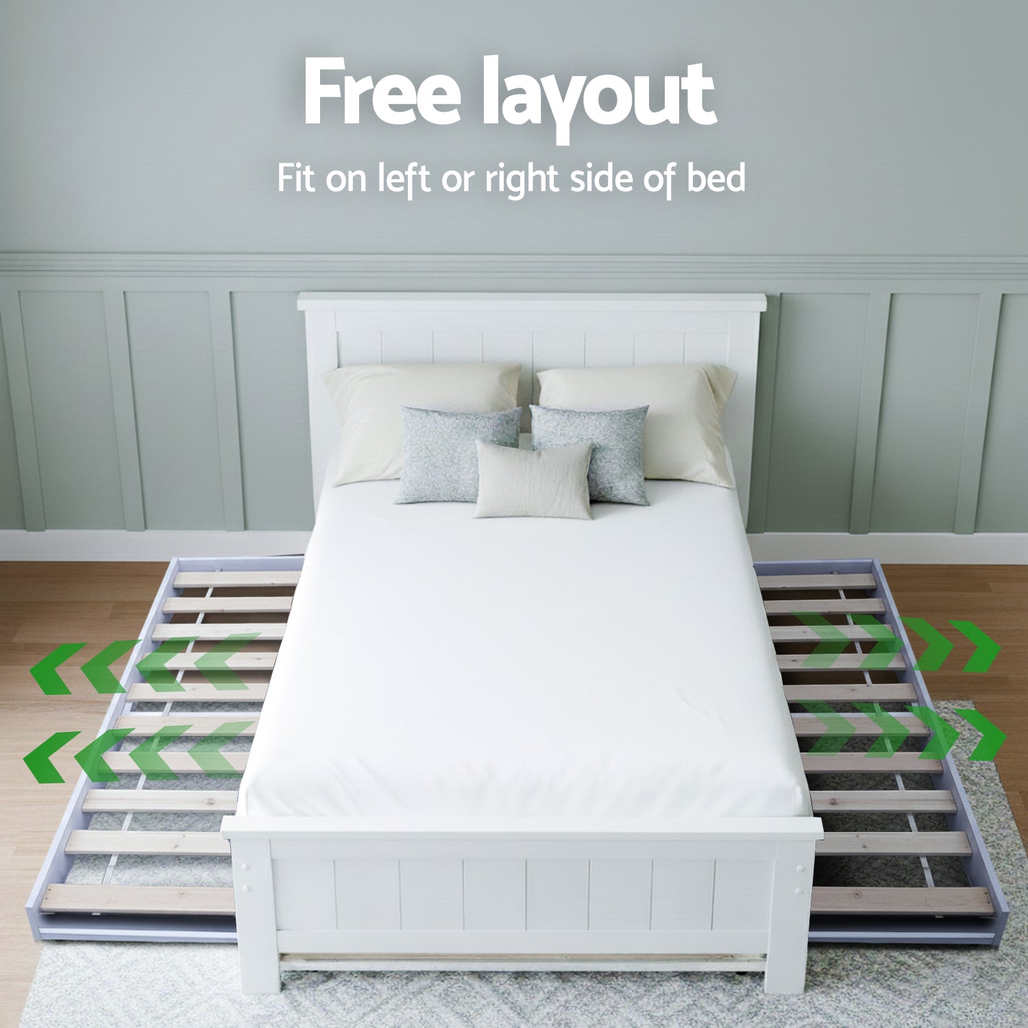 Beds & Bed Frames: Artiss King Single Bed Frame and Bedside Table